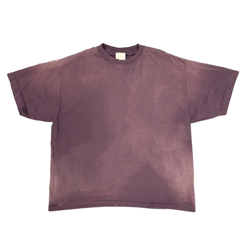 Boxy Custom Mens Streetwear Fit Crop Sun Faded Acid Washed Vintage High Quality Summer Blank Vintage Tee Knitted 50pcs