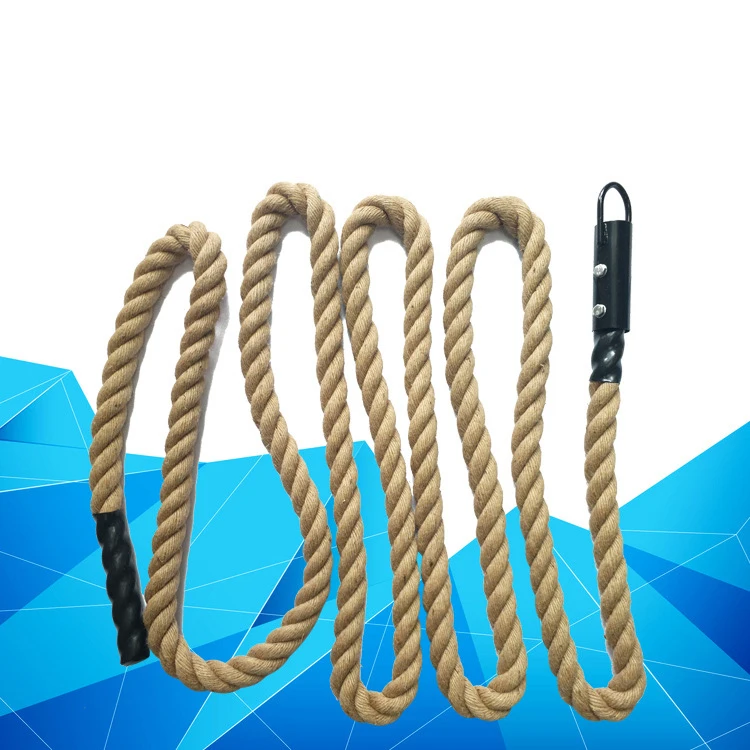 Jute Sisal Material And Natural Hemp  Color Cross Fit Training Rope Cheap Climbing Jute Rope