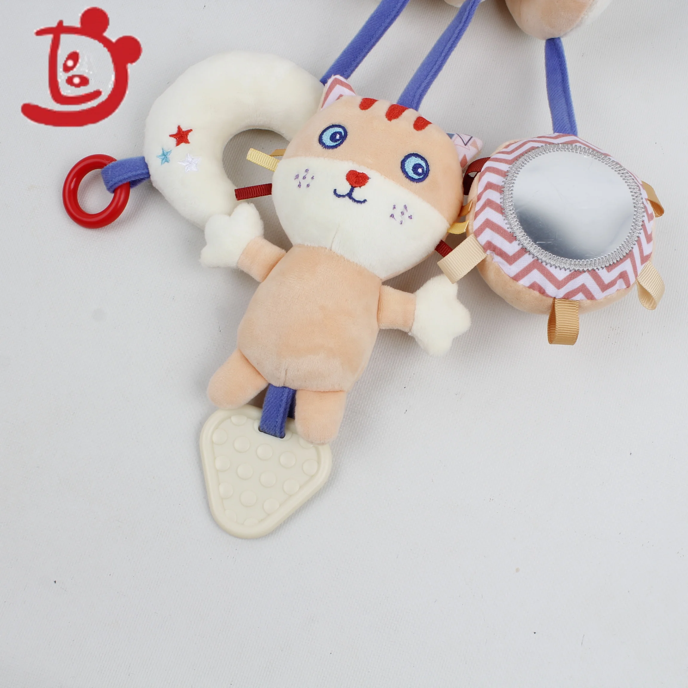 soft infant crib activity bed stroller toy spiral cute cat baby toy for newborns educational baby towel toys with teether