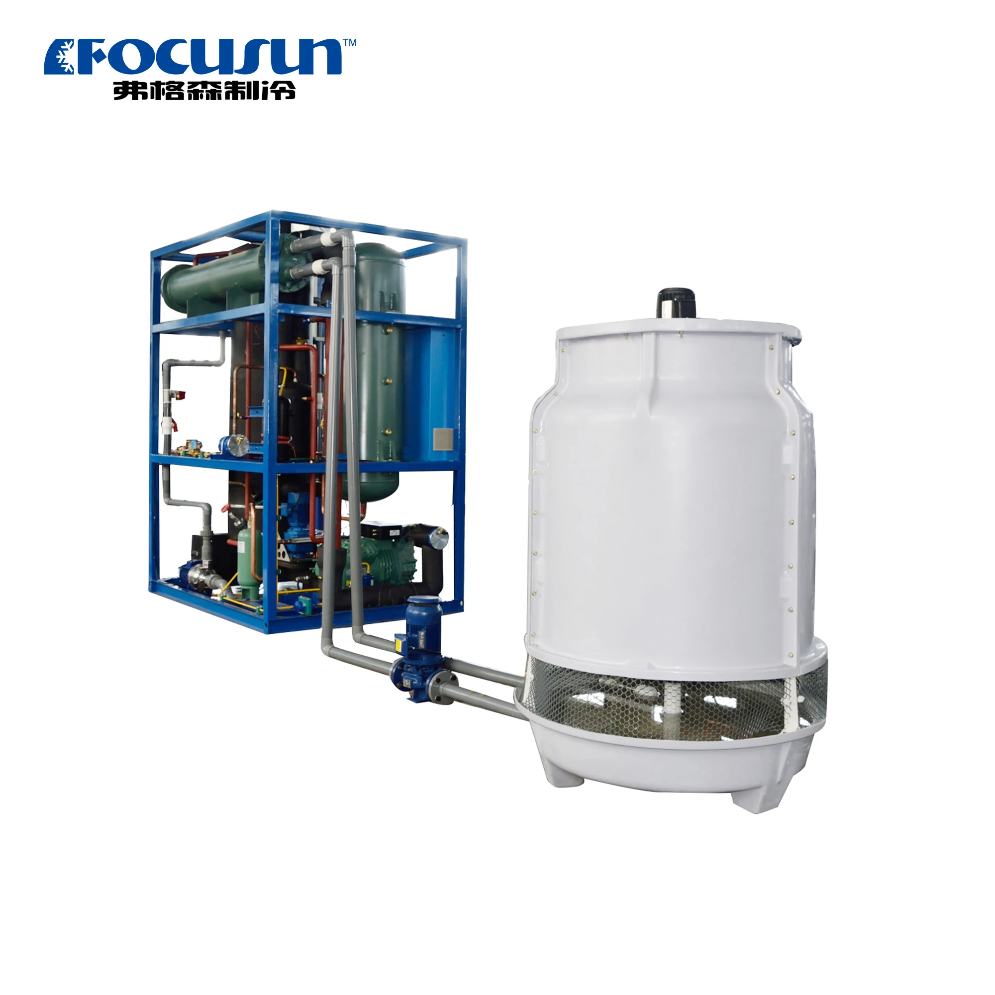 Industrial edible ice tube maker machine 6 ton-day Water-cooled high efficiency  Tube ice maker machine