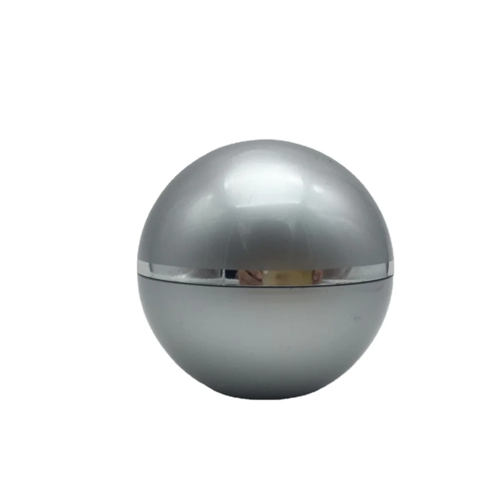 customized black sphere jars with silver band acrylic scrub packaging 50g