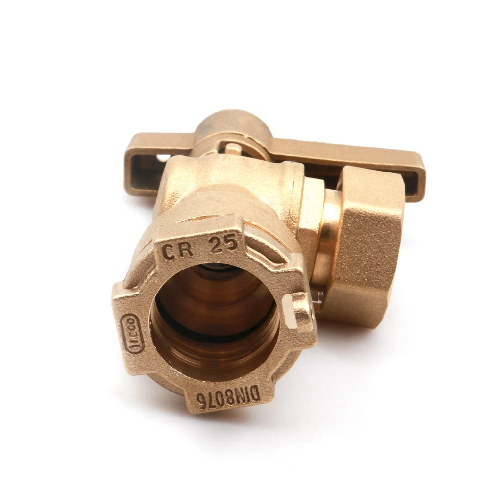 Morocco DN20 anti-theft Italian type  lockable brass water meter valve
