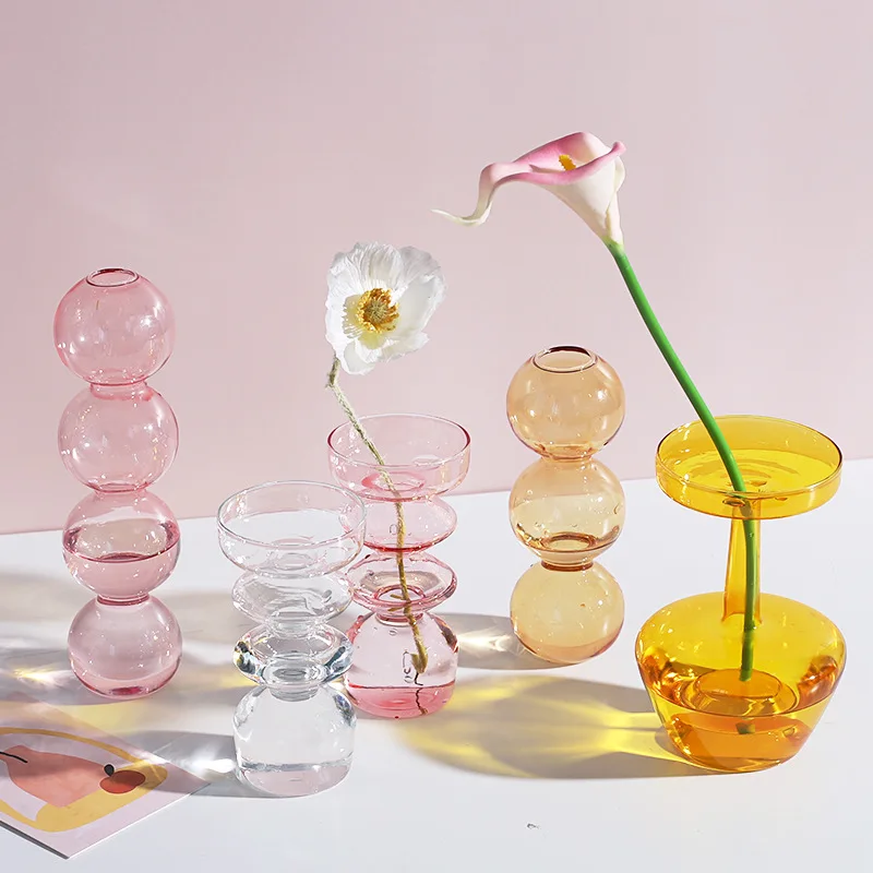 wholesale wedding modern vases centerpieces decoration Clear transparent Glass flower bubble vases