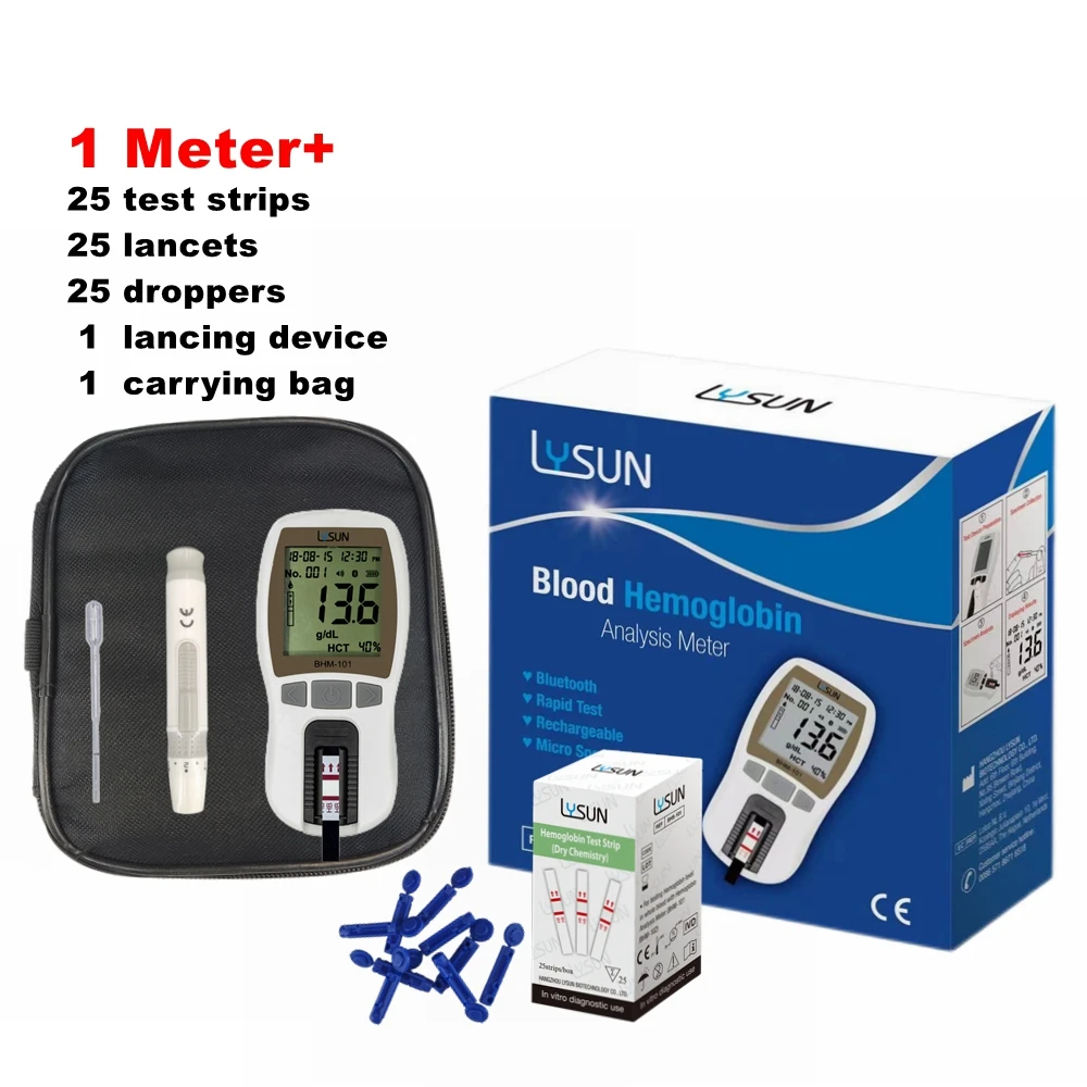 Lysun hemoglobin meter test strip hemoglobin platelet anemia detection analyzer test strip