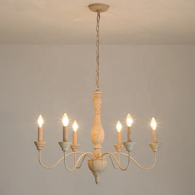 European France Bohemian Nordic Wood Light Fixtures Lighting Solid Wood Chandeliers for Loft Decor Living Room Foyer Lobby