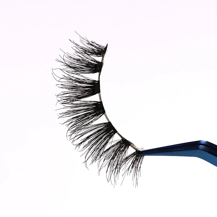 Premium Quality Human Hair Style Synthetic Lashes Clear Band Customized Packaging Vegan Lashes False Eyelash