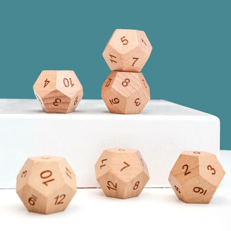 Wholesale Factory Price Custom 12 Sided Dice Dnd Rpg Games Natural Blank Wood D 20 Wooden Dice Big