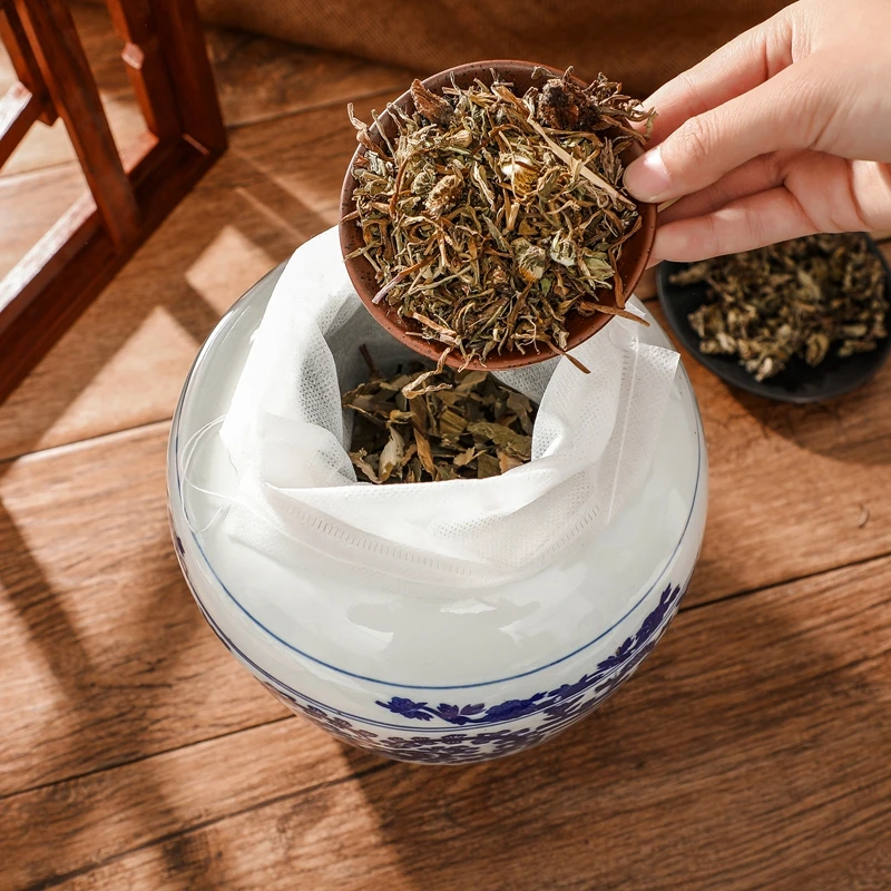 Non-Woven Drawstring Tea Bag Seal Filter Pouch Tool Herb Spice Supply