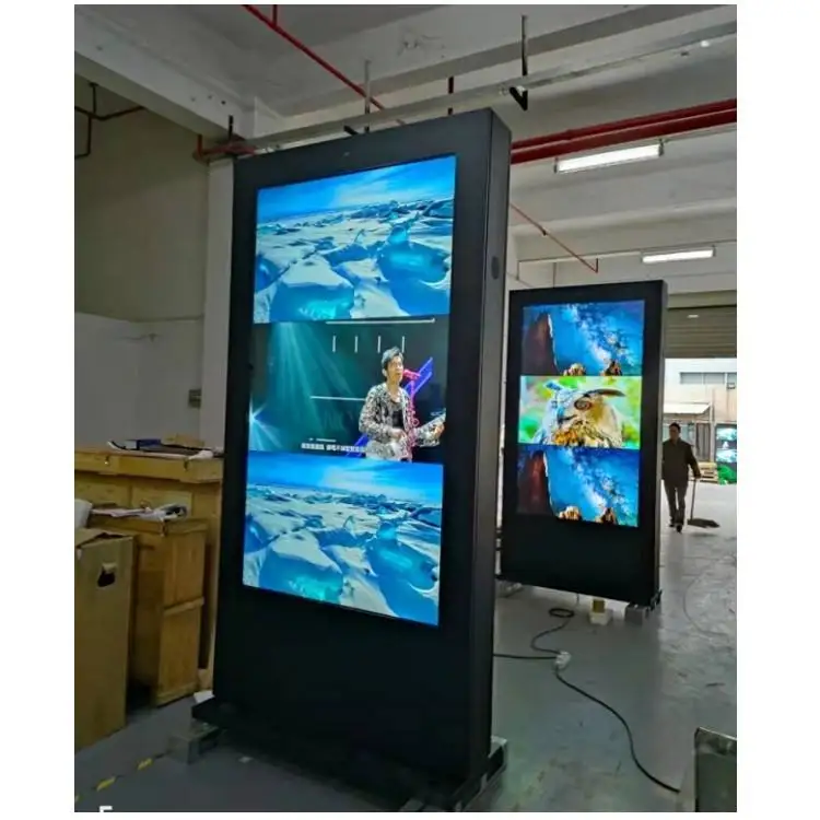 Manufacture Weatherproof Double Sided 65 inches Infokiosk outdoor non-touch digital signage