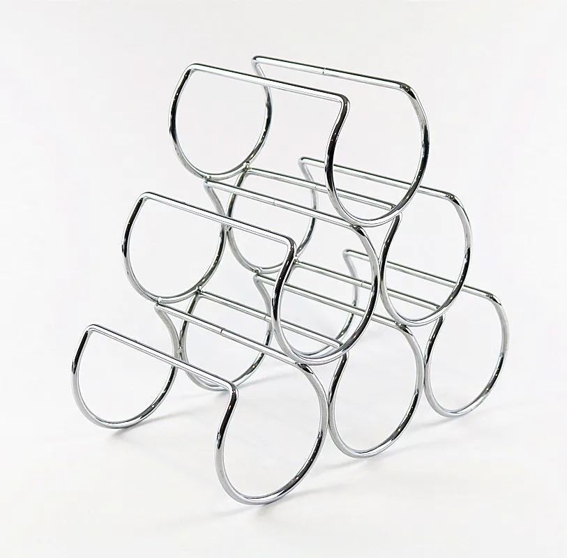 Unique Custom Stainless Steel storage holder black Home Metal Wine Holder Red Wine Rack