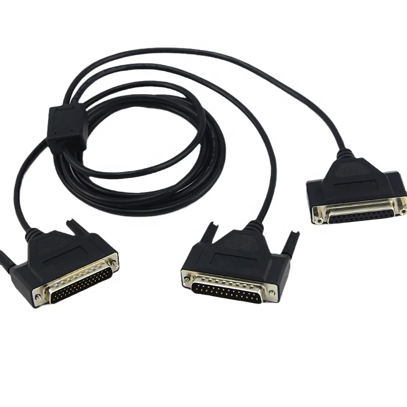 Custom High-Density D-SUB DB44 44 pin male to DB25 male+female connector Y splitter cable