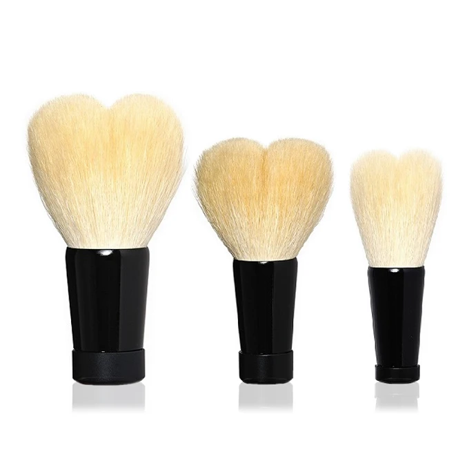 Japanese heart shaped 3D natural hair scrub face cleasing brush