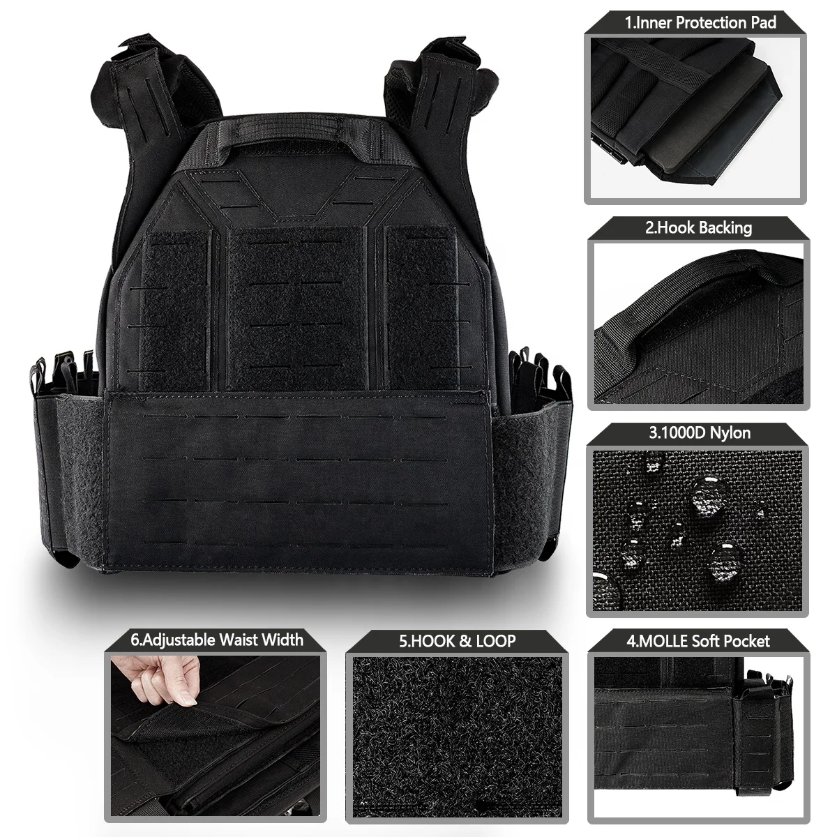 ActionUnion wholesale Military Tactical Combat Vest With Molle System For Special Forces Wargame militer Vest
