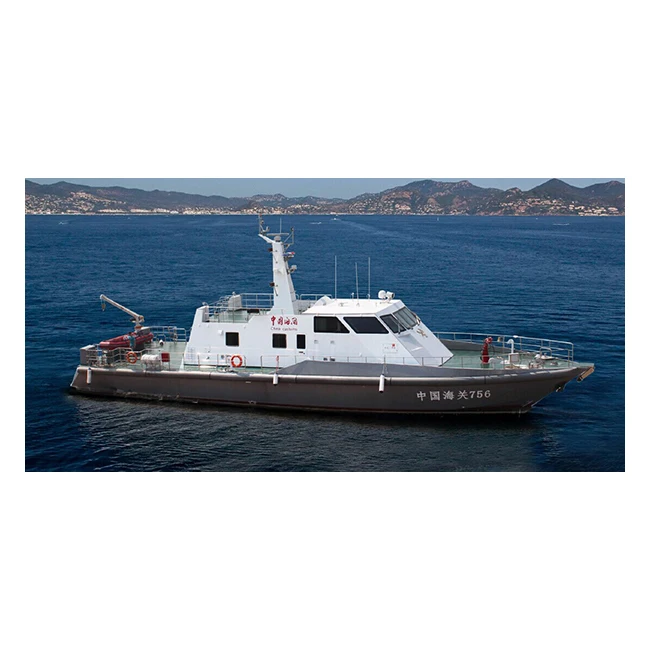 
30M Fiberglass Boat 80T Official Boat for Customs Police Army Military with Dinghy Aluminum Boat for Sale 