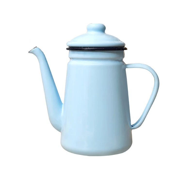 Chinese manufacture handmade enamel cast iron teapots large blue enamel teapot