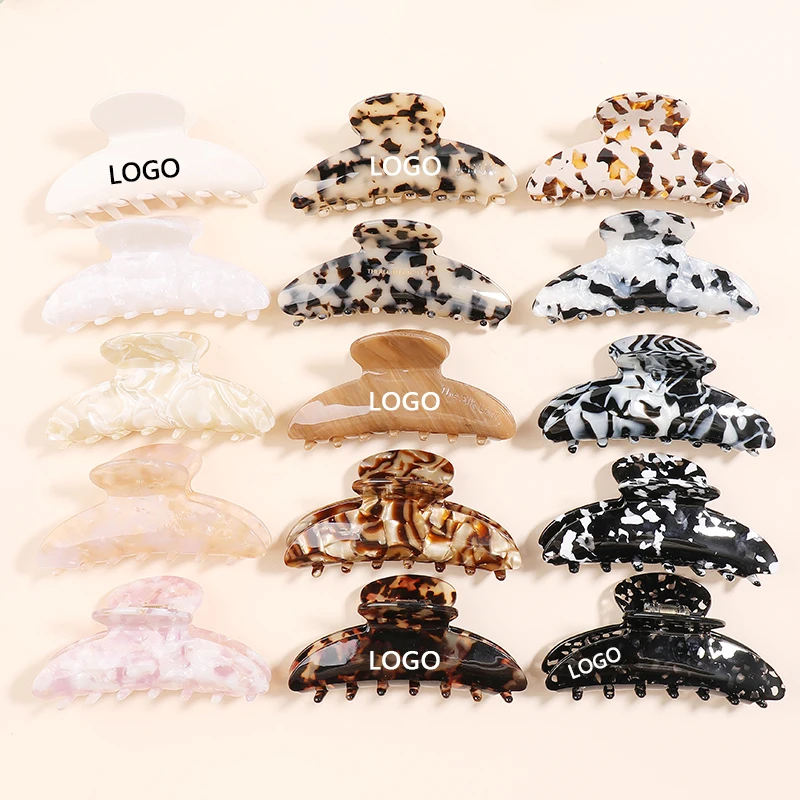 MiDairy 108mm  CUSTOM LOGO 5000+COLORS hair grip simple temperament hair clip acetate tortoise shell clip hair accessories