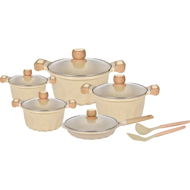 Hot Selling Cook-Lover High Quality 12 Pcs Die-casting  Aluminum Non Stick Soup Pot And Frying Pan  Cookware Set
