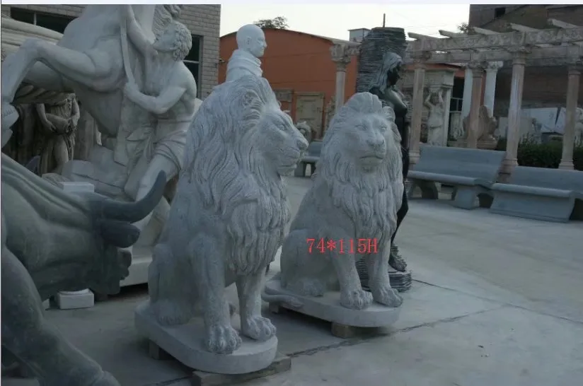 China manufacturer marble angel girl lion horse statue