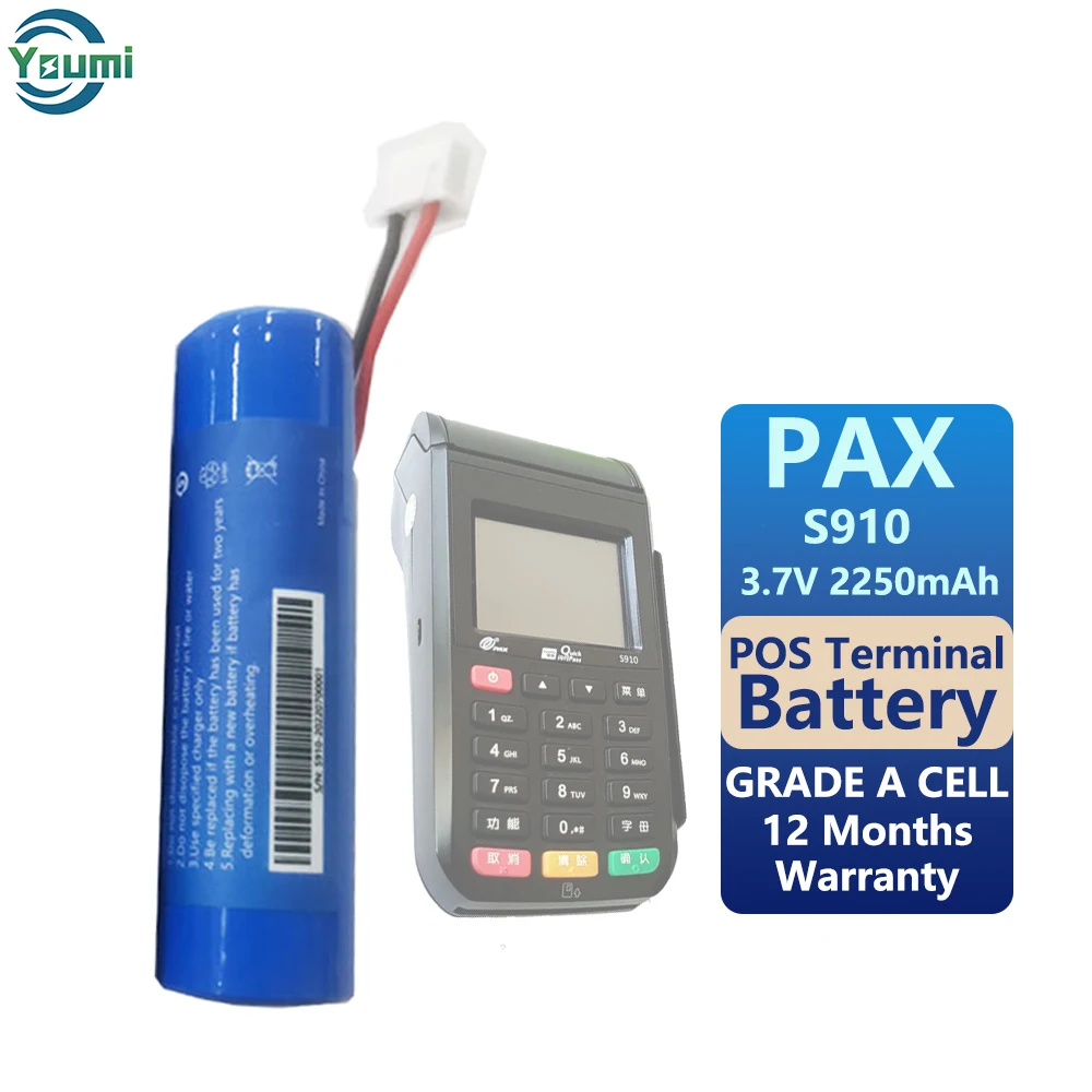 Replacement Pos Terminal Battery for PAX S910 3.7V 2250mah Pos Battery