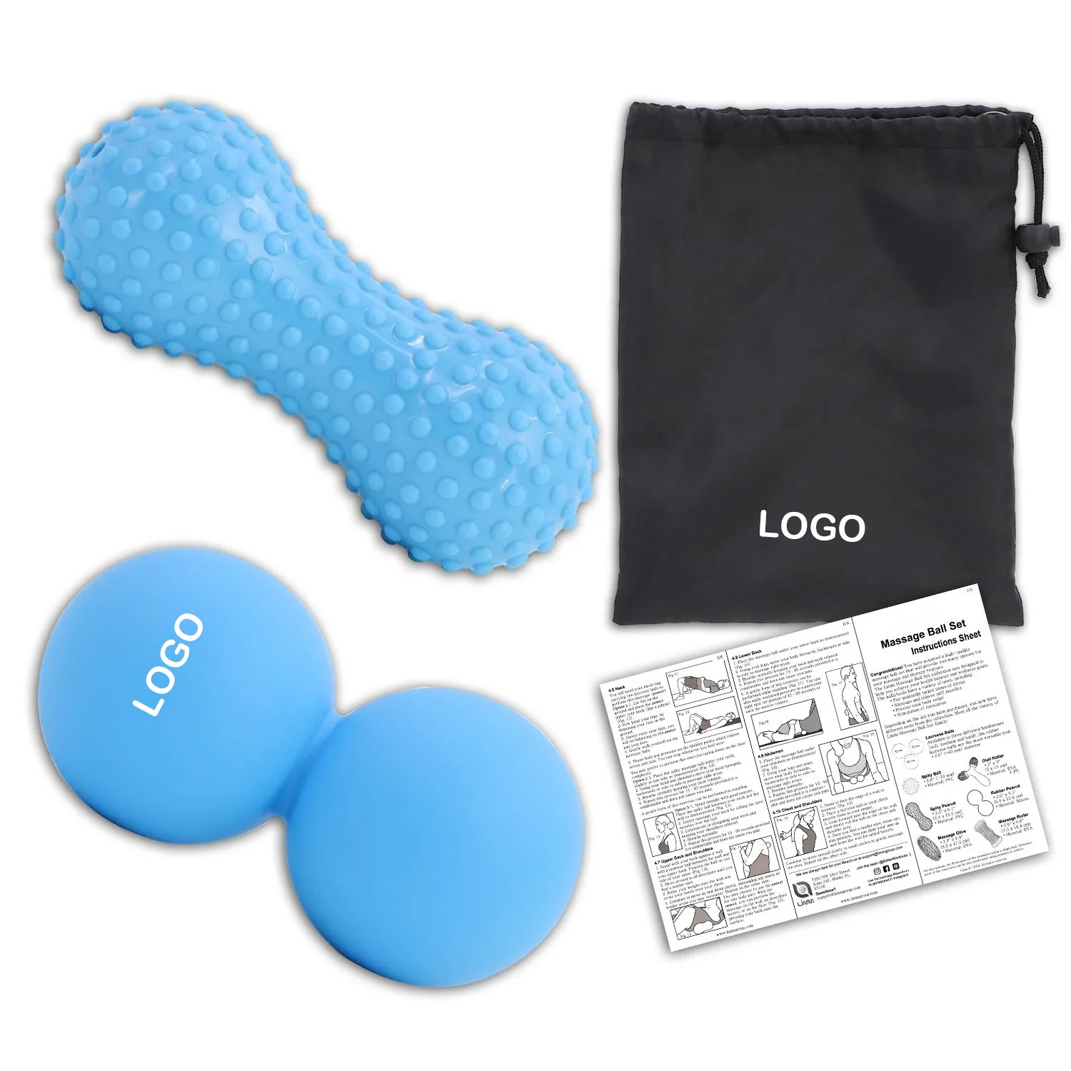 Fitness Muscle Release Peanut Massage Custom Logo Pvc Gym Ball