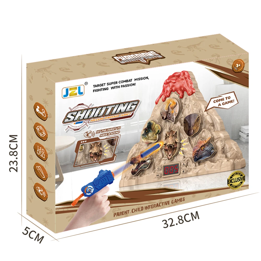 Amazon Hot Volcanic Dinosaur look automatic Scoring sensing Target set with a soft projectile gun