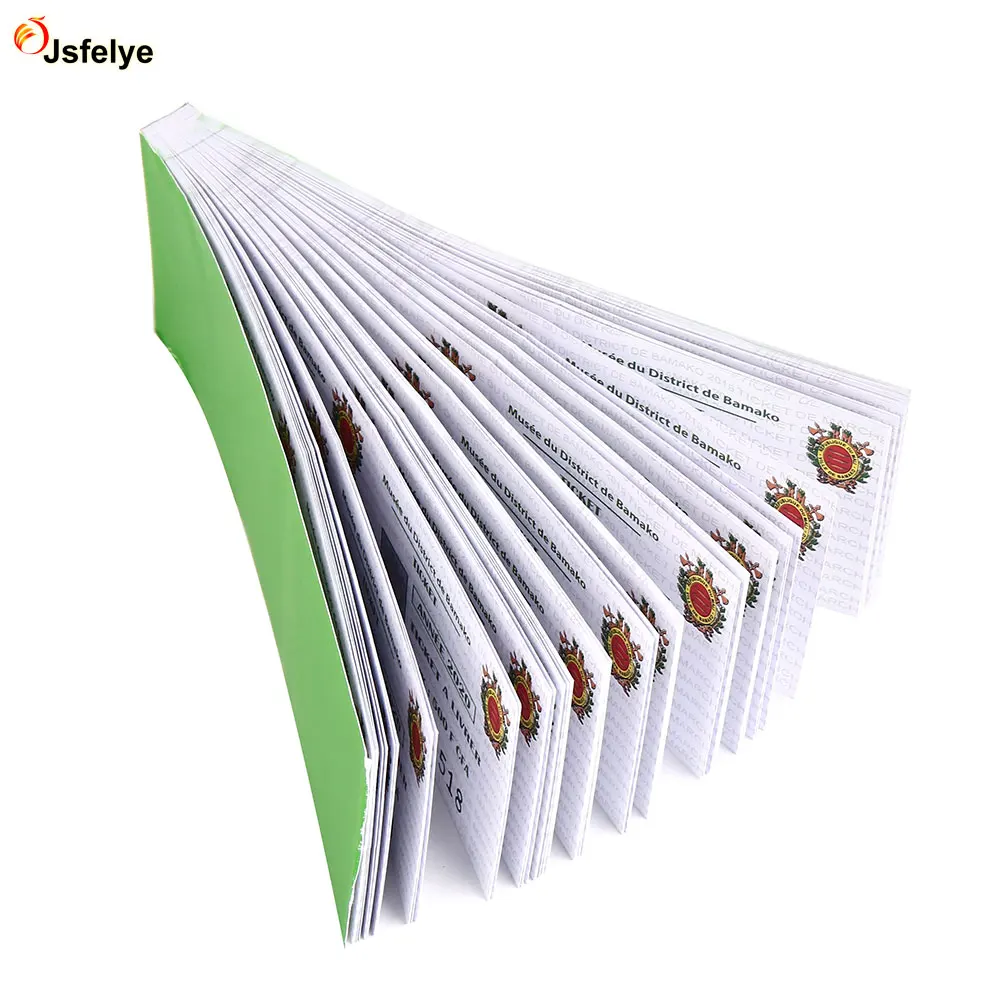 Booklet Perforated line Thermal paper two sides printing coupon ticket