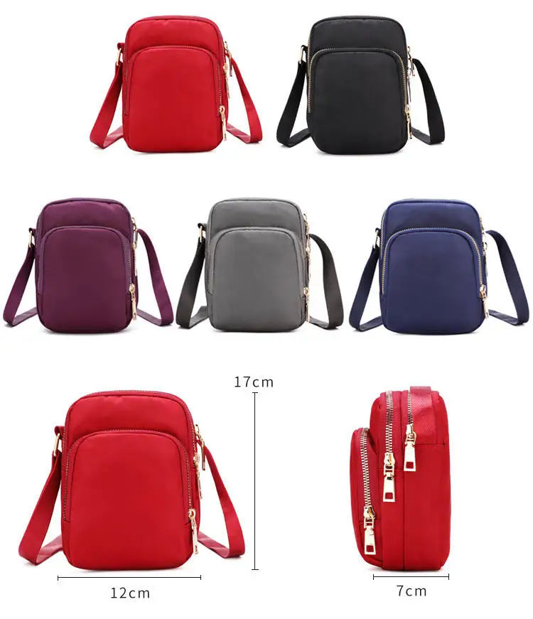 Women Bag Waterproof Shoulder Bag Crossbody Zipper Mobile Phone Lady Female Multifunction Handbag Wrist Purse Womens Pouch