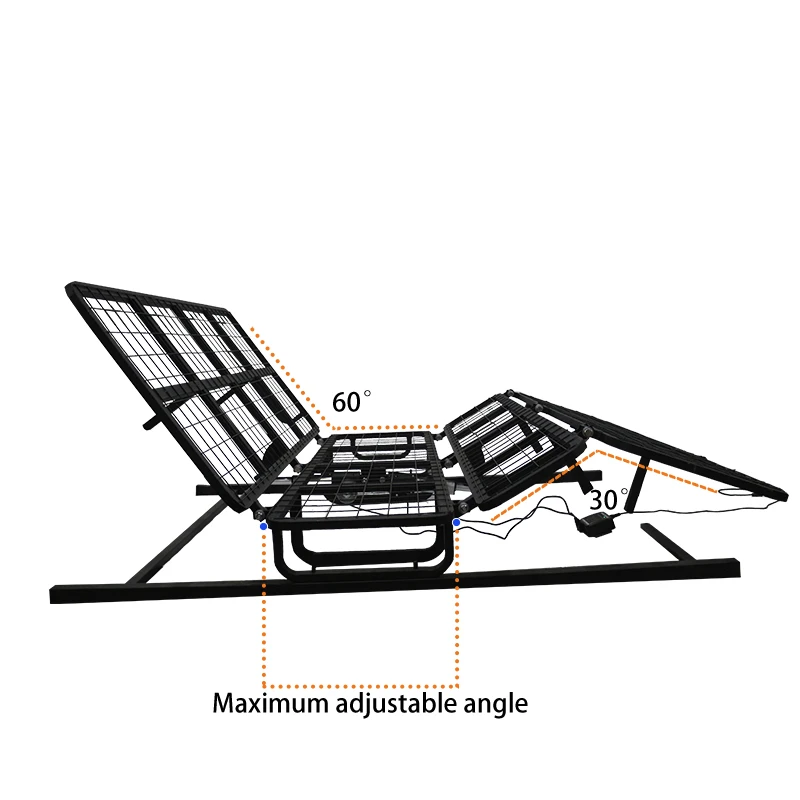 European Modern Hotel Foldable Queen Metal Folding Floating Luxury Black Single Bases For full Soft Bed Legs Smart Frame