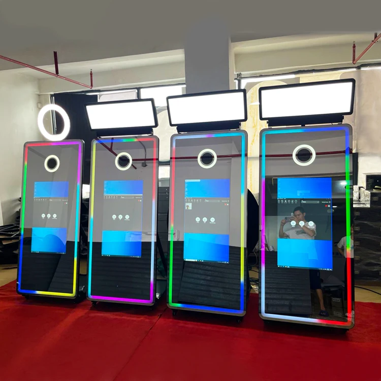 Outstanding Mirror Photo Booth Led Frame Camera Wedding Selfie Magic Mirror Photo Booth Customized Photos