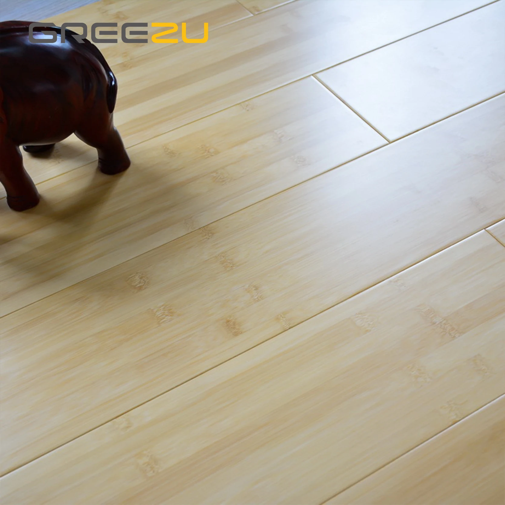 Eco Forest Interior Bamboo Carbonized Horizontal Flooring Formaldehyde Free Easy Lock Solid Bamboo with Parquet Pattern