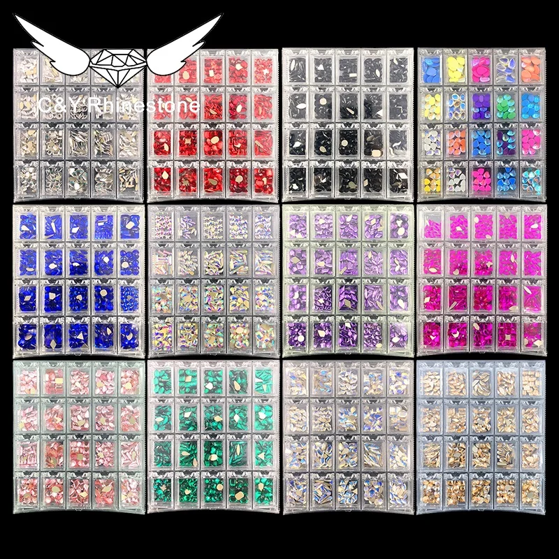 C&Y Flat Back Crystal Stone For Nails Decoracion Ab Rhinestones Non Hotfix Bulk