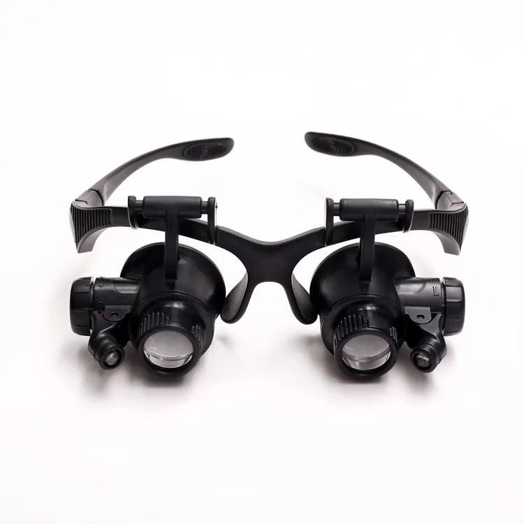 Hotsale Portable Head Wearing Magnifier 10x 15x 20x 25x Magnifying Glass Lamp with LED Light