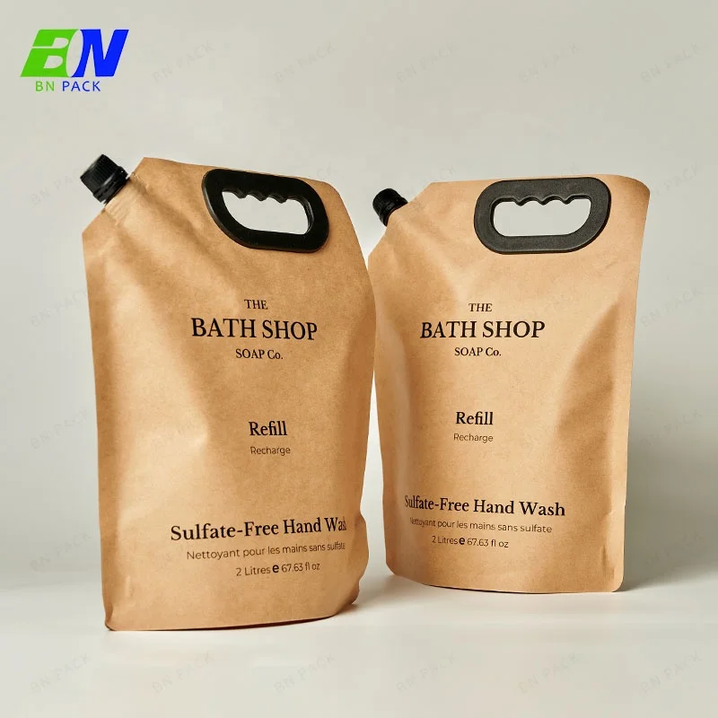 Wholesale foldable juice bottle bag nylon stand up aluminum foil Beverage Liquid 16oz 32 oz bag with spout