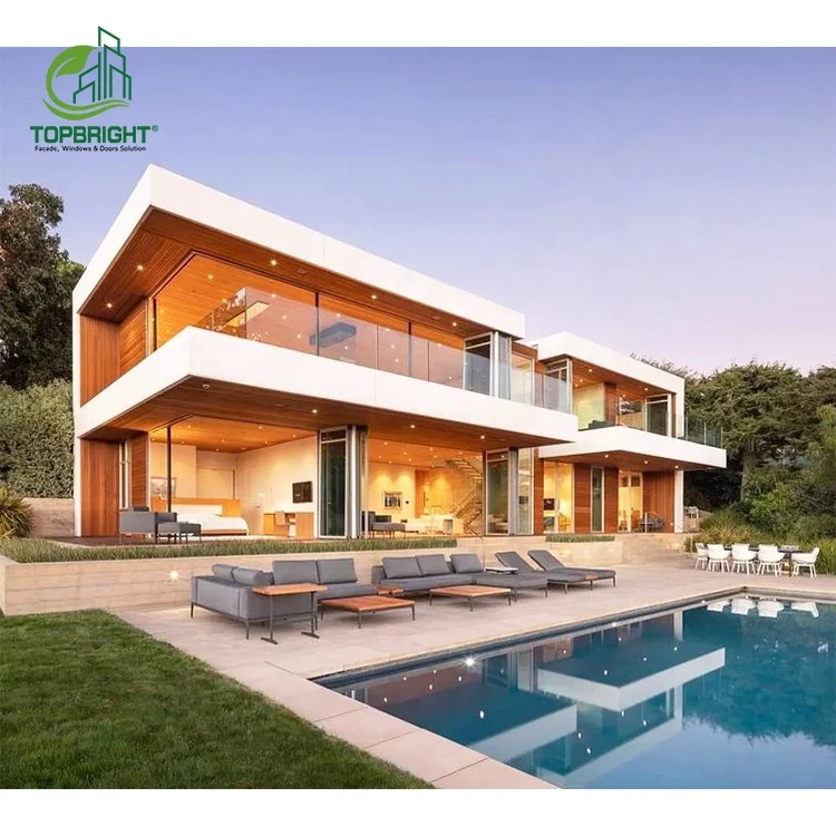 Villa big panel french glass house window insulated impact aluminium double glazed windows