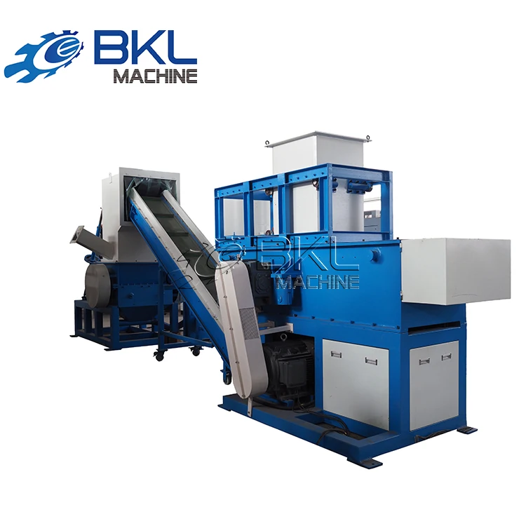 BKL recycle plastic PVC PE PP ABS PC EPS foam carton one rotor shredder grinder machine for rigid lumps extrusion waste