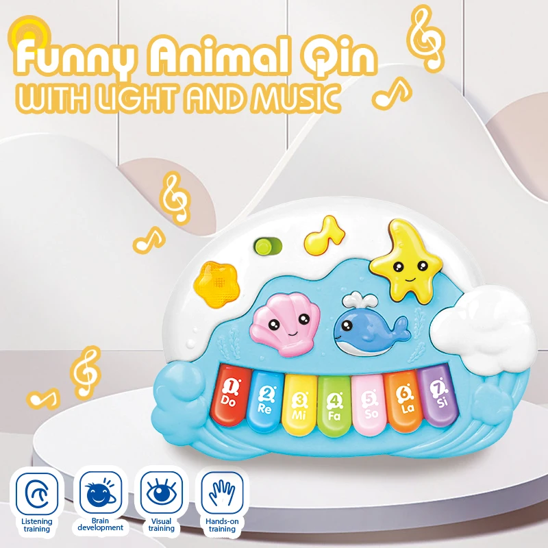 Multiple Function Baby Toys Educational Piano Blue Sky And Sea Battery Operated Cartoon Radio Toys for Kids