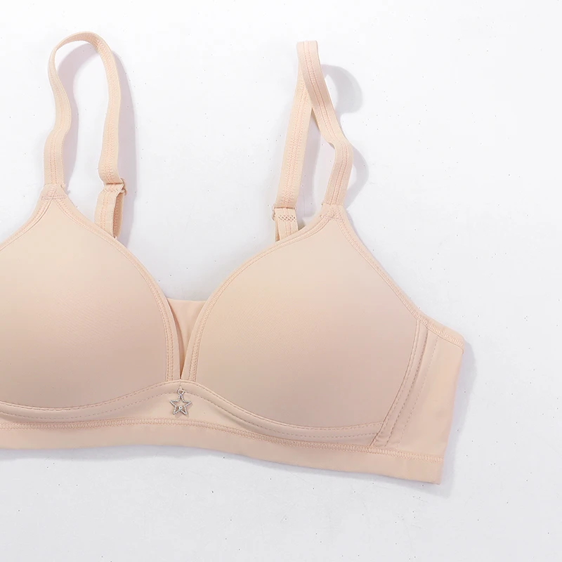 Factory 34-42 A Cup Cheap Comfortable Girl Small Chest Thin Breathable Wire Free Bra For Woman