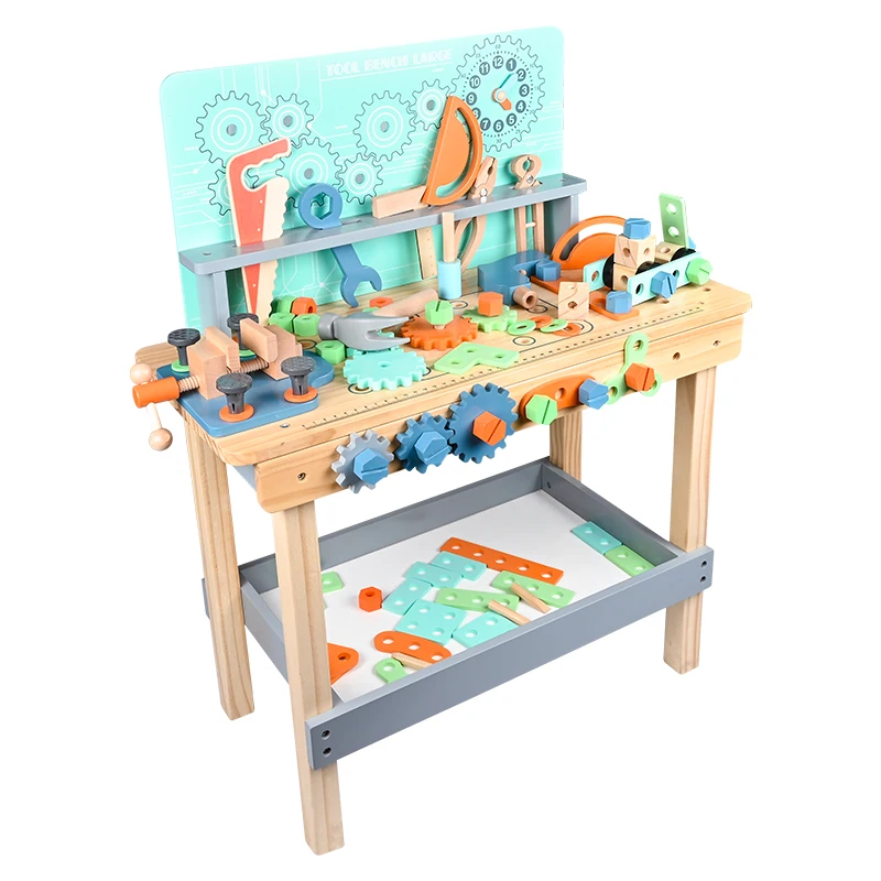 Children Simulation Repair Tool Set Bench Toys Pretend Play Set Wooden Tool Toy Workbench For Kids