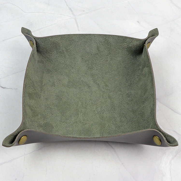 Новая мода, оптовая продажа, складной кожаный поднос для хранения для офиса, гостиницы, войлочная подкладка