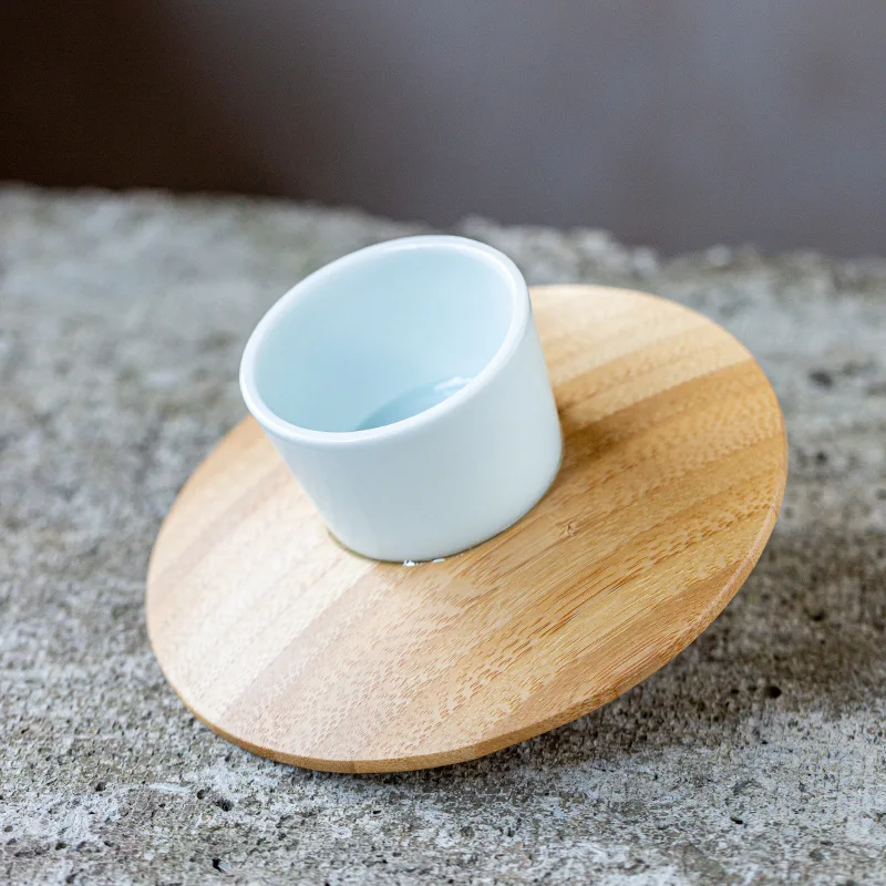 Creative Ceramic High-foot Base Bamboo Fruit Plate Refreshment Plate Dried Fruit Plate Snack Placement Creative Fruit Tray