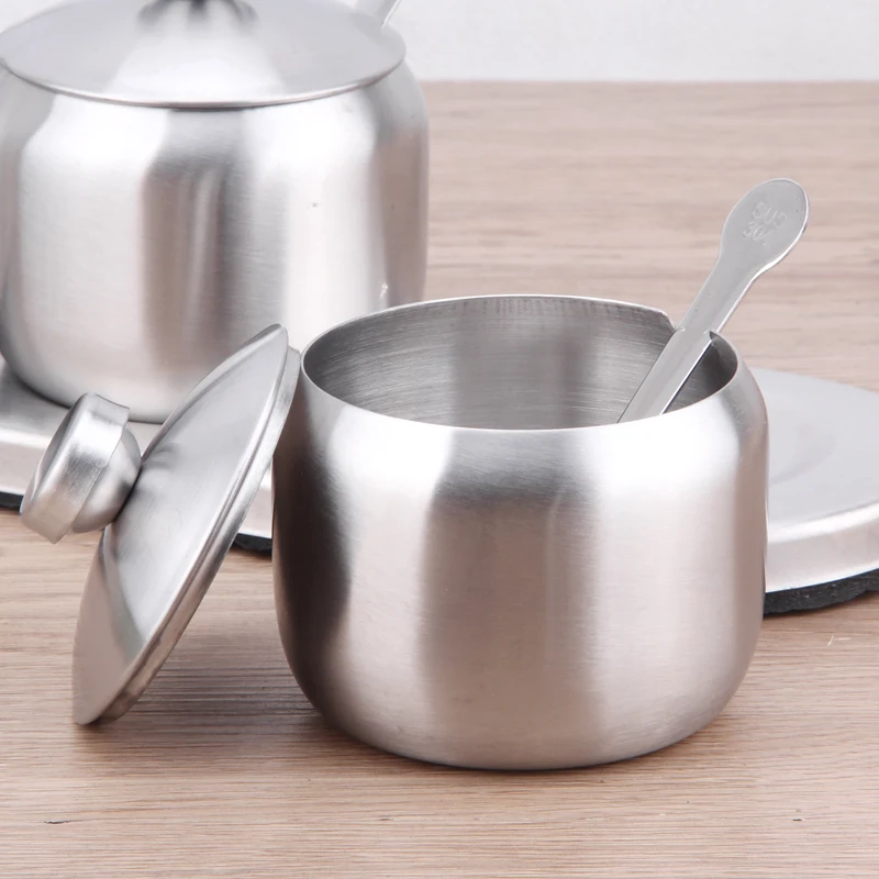 Kitchen 304 Stainless Steel Spice Jar Condiment Containers Set