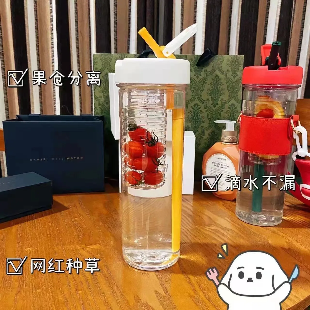 850ml Plastic Sport Gym Motivational Bpa Free Flip Top Cover Drink Water Bottle With Straw