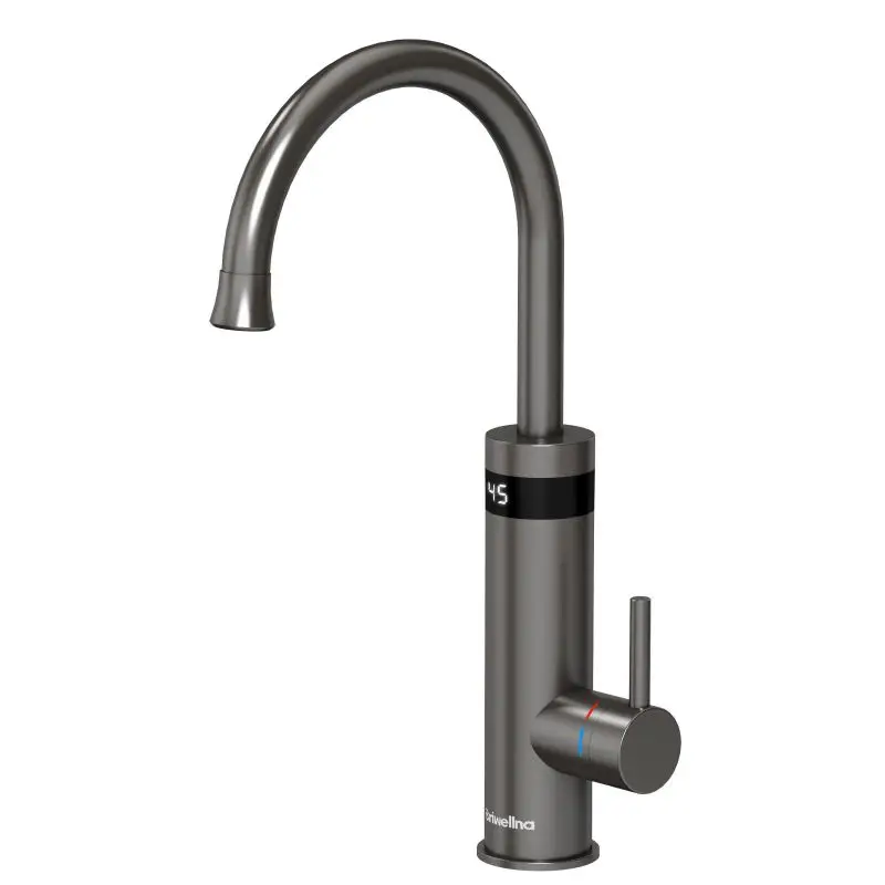 Briwellna New Arrival 220V 3200W Grey Color Hot Water Electric Faucet Instant Heat Tap for Bathroom and Kitchen