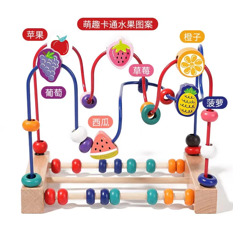 good Wooden early educational rolling beads montessori eye-hands cognition training games kids toys
