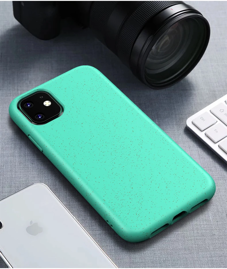 Wheat Straw TPU Bio Degradable Pla Eco Friendly Recycled Biodegradable Phone Case Mobile Cover for iPhone 11 Pro Max