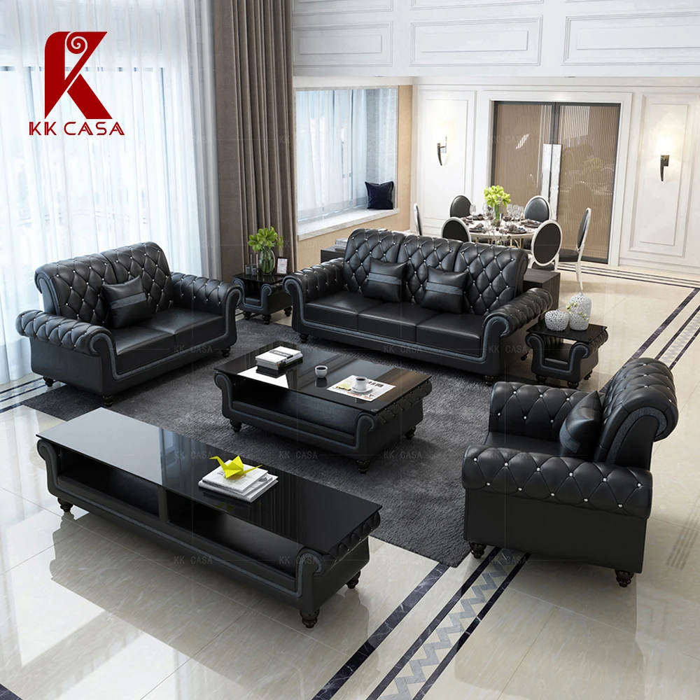 Luxury Best Seller Living Room Sofa Sets Furniture Three Seater Sofa 3 2 1 Modern Leather Sofa Set
