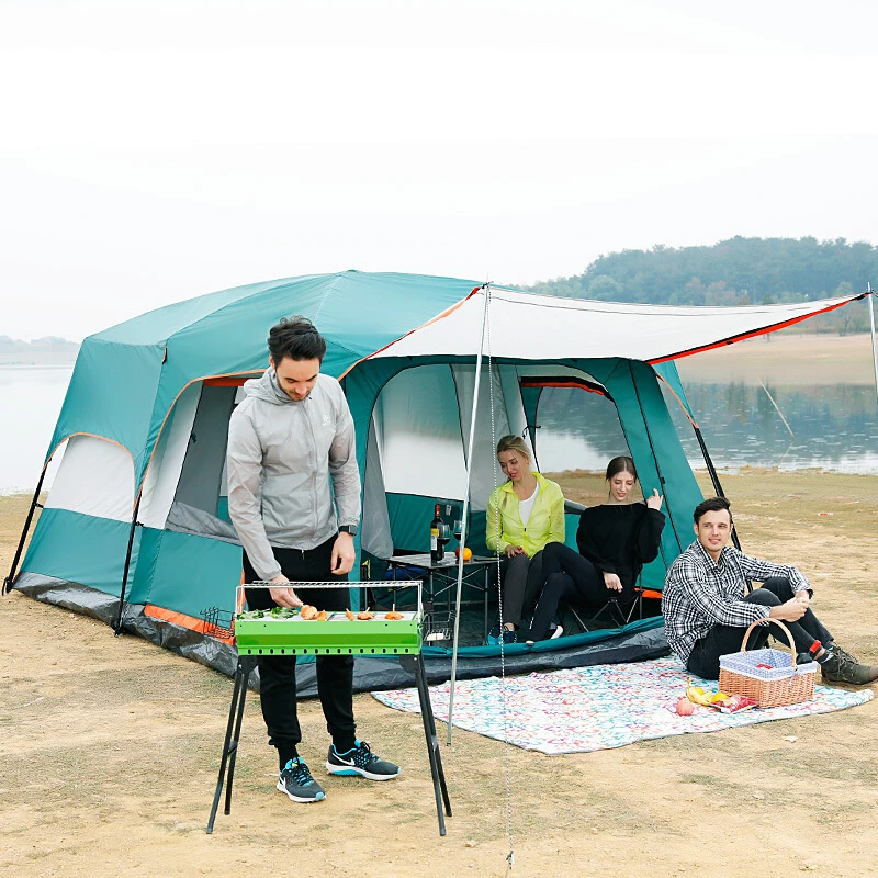 OEM Family Outdoor glamping Tent cabin 6-12 Person get together with Rainproof luxury camping tents from China manufacturer