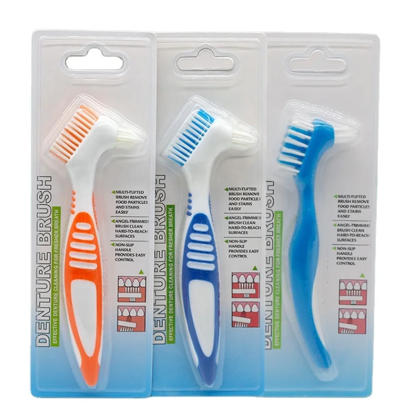 Mini denture nylon cleaning brush double side dental denture brush