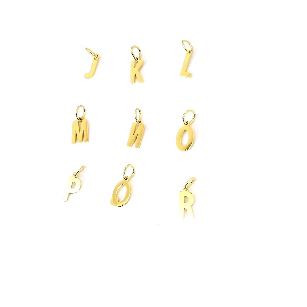 joyeria acero inoxidable  18k gold plated initial letter charm alphabet initial necklace DIY jewelry
