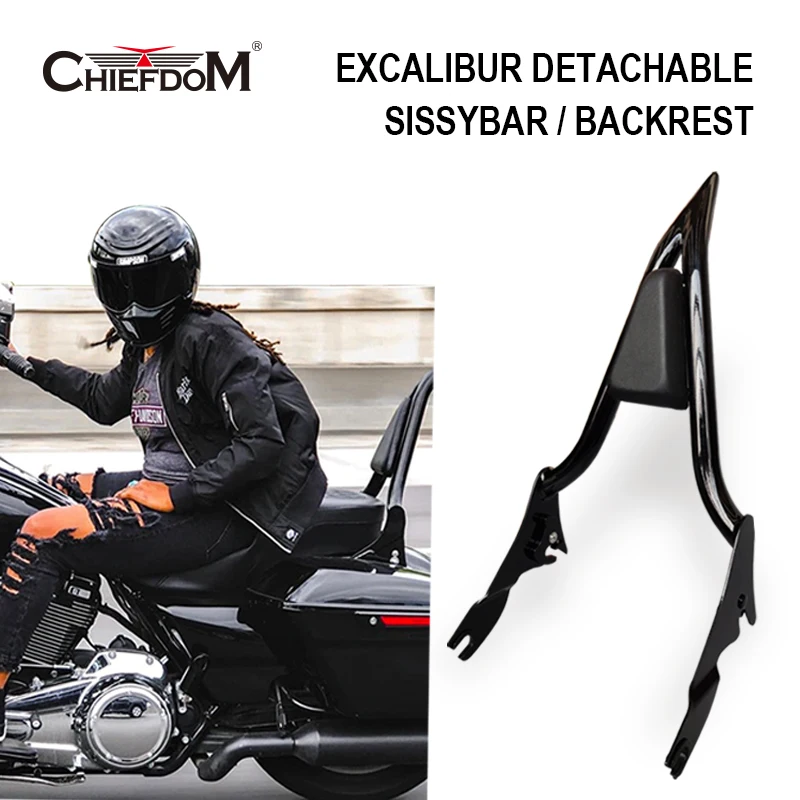 Motorcycle Black Detachable Passenger Backrest  Fit for Harley Touring Street Glide